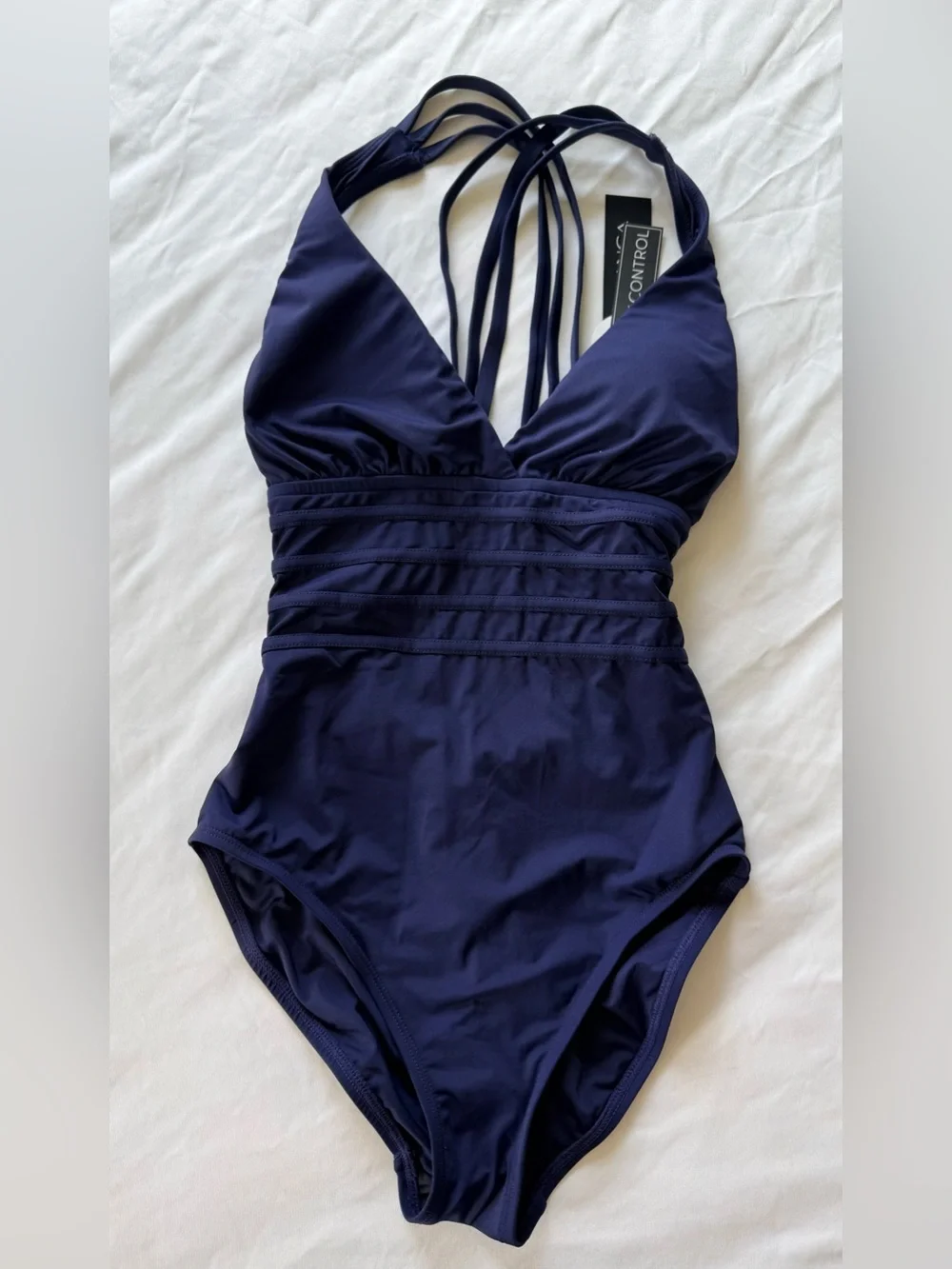 La Blanca NWT Navy Strappy One-Piece Swimsuit Tummy Control